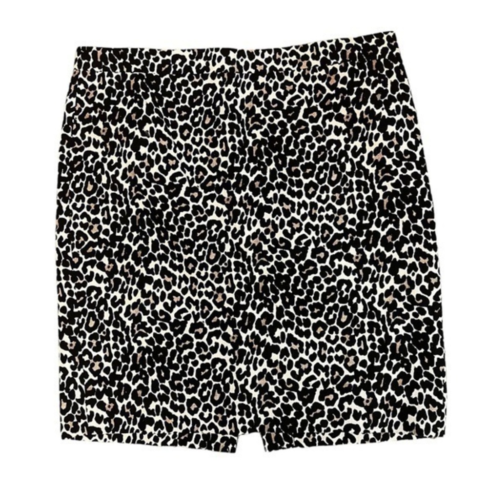 J.Crew The Pencil Skirt in Leopard Animal Print, 100% Woven Cotton, Lined